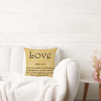 Throw Pillow -Love John 3:16 クッション