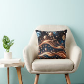 Throw Pillow – Luxury Bronze Celestial Moon クッション (椅子)