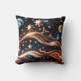 Throw Pillow – Luxury Bronze Celestial Moon クッション