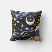 Throw Pillow – Luxury Celestial Moon Phases クッション (正面)