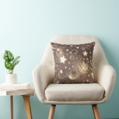 Throw Pillow – Luxury Champagne Gold Celestial Moo クッション (椅子)