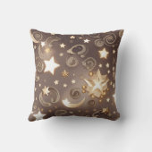 Throw Pillow – Luxury Champagne Gold Celestial Moo クッション (裏面)