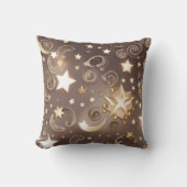 Throw Pillow – Luxury Champagne Gold Celestial Moo クッション (正面)