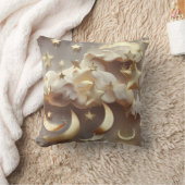 Throw Pillow – Luxury Creamy Celestial Moon クッション (ブランケット)