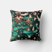 Throw Pillow – Luxury Malachite Green Celestial クッション (裏面)