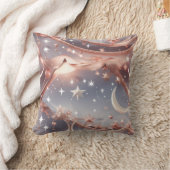 Throw Pillow – Luxury Marble White Celestial Moon クッション (ブランケット)