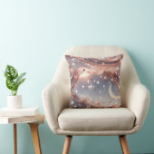 Throw Pillow – Luxury Marble White Celestial Moon クッション (椅子)