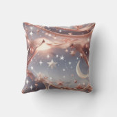 Throw Pillow – Luxury Marble White Celestial Moon クッション (裏面)