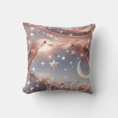 Throw Pillow – Luxury Marble White Celestial Moon クッション (正面)