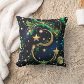 Throw Pillow – Luxury Obsidian Black Celestial クッション (ブランケット)