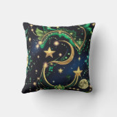 Throw Pillow – Luxury Obsidian Black Celestial クッション (裏面)