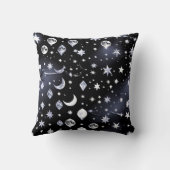 Throw Pillow – Luxury Onyx Celestial Moon クッション (裏面)