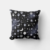 Throw Pillow – Luxury Onyx Celestial Moon クッション (正面)