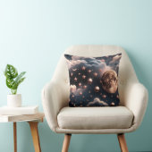 Throw Pillow – Luxury Rose Gold Celestial Moon クッション (椅子)