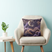 Throw Pillow – Luxury Smoky Celestial Moon クッション (椅子)