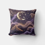 Throw Pillow – Luxury Smoky Celestial Moon クッション (正面)