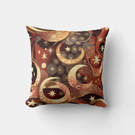 Throw Pillow – Luxury Terracotta Celestial Moon クッション