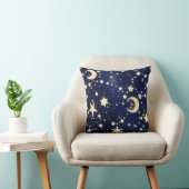 Throw Pillow – Luxury Velvet Navy Celestial Moon クッション (椅子)