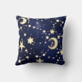 Throw Pillow – Luxury Velvet Navy Celestial Moon クッション (裏面)