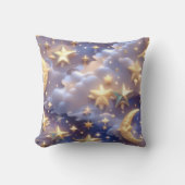 Throw Pillow – Luxury White Celestial Moon クッション (正面)