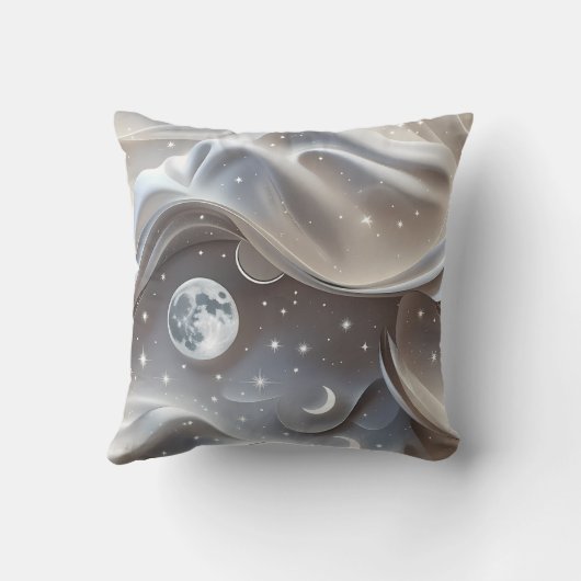 Throw Pillow - Marble White Celestial Moon クッション (裏面)