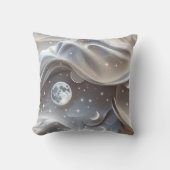 Throw Pillow - Marble White Celestial Moon クッション (正面)