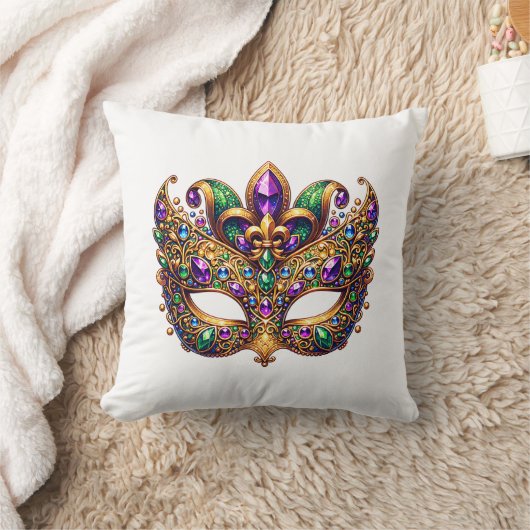 Throw Pillow Mardi Gras クッション (ブランケット)