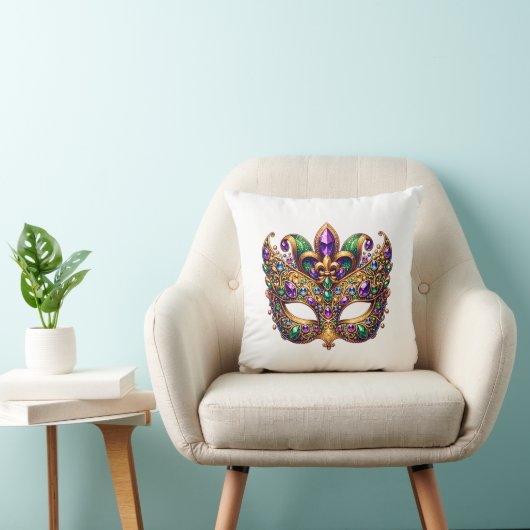 Throw Pillow Mardi Gras クッション (椅子)