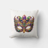 Throw Pillow Mardi Gras クッション (正面)
