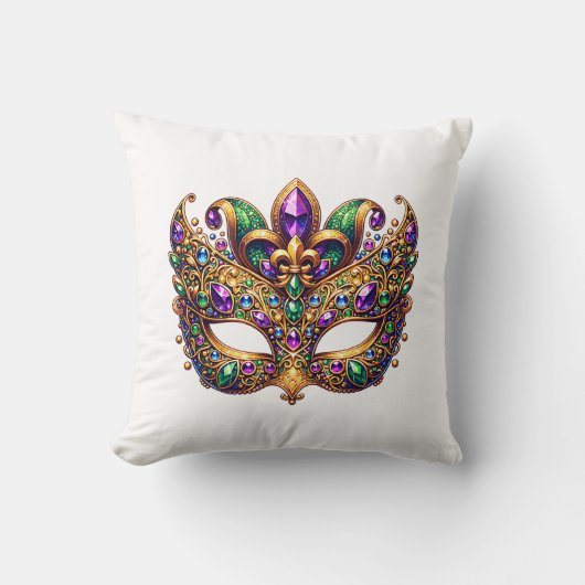 Throw Pillow Mardi Gras クッション (正面)