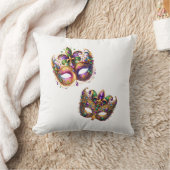 Throw Pillow Mardi Gras クッション (ブランケット)