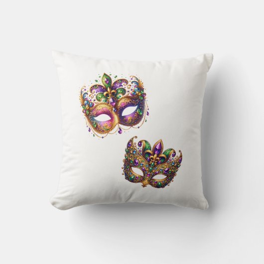 Throw Pillow Mardi Gras クッション (正面)