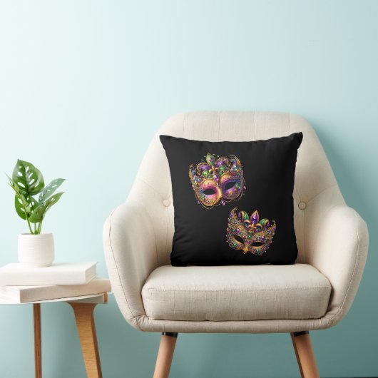 Throw Pillow Mardi Gras クッション (椅子)