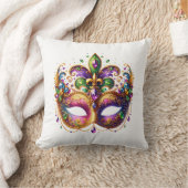 Throw Pillow Mardi Gras クッション (ブランケット)