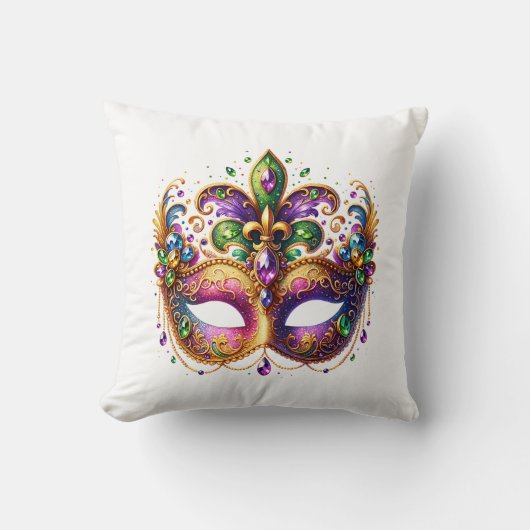 Throw Pillow Mardi Gras クッション (正面)