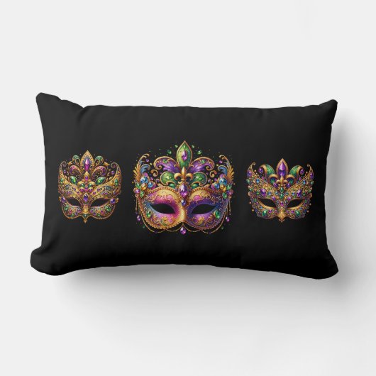 Throw Pillow Mardi Gras ランバークッション (正面)