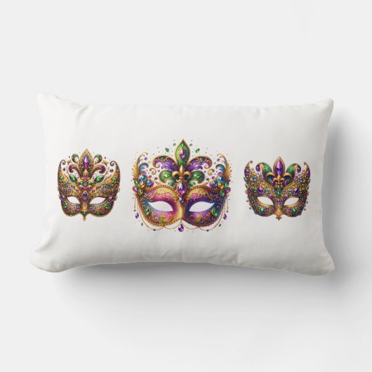 Throw Pillow Mardi Gras ランバークッション (正面)
