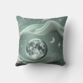 Throw Pillow - Mint Green Celestial Moon クッション (裏面)