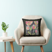 Throw Pillow - Mixed Media Flowers クッション (椅子)