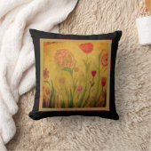 Throw Pillow - Mixed Media Flowers-2 クッション (ブランケット)