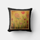 Throw Pillow - Mixed Media Flowers-2 クッション (正面)