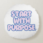 Throw Pillow – Modern Positive Message Home Decor ラウンドクッション (正面)