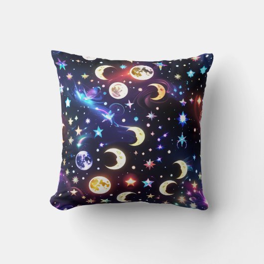 Throw Pillow - Moonstone Opal Celestial Moon クッション (正面)