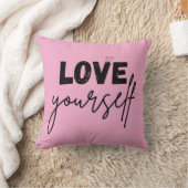 throw pillow | motivational | love yourself クッション (ブランケット)