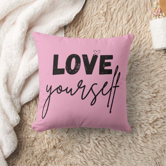 throw pillow | motivational | love yourself クッション (ブランケット)