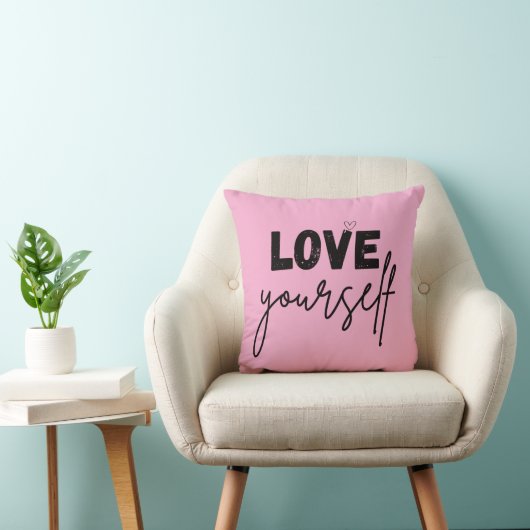 throw pillow | motivational | love yourself クッション (椅子)