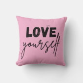 throw pillow | motivational | love yourself クッション (正面)