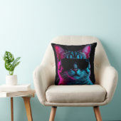 Throw pillow neon cat クッション (椅子)