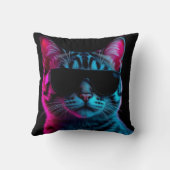 Throw pillow neon cat クッション (裏面)