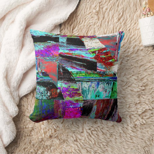 Throw Pillow – Neon Pulse クッション (ブランケット)
